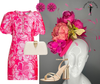 Fuchsia Garden Glam Fascinator – Luxe Peony & Gold Butterfly Statement Headpiece