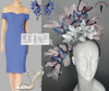 Lavender and Periwinkle Blue Moonlit Garden Feather Fascinator