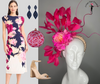 Hot Pink Feather Electric Bloom Fascinator Hat