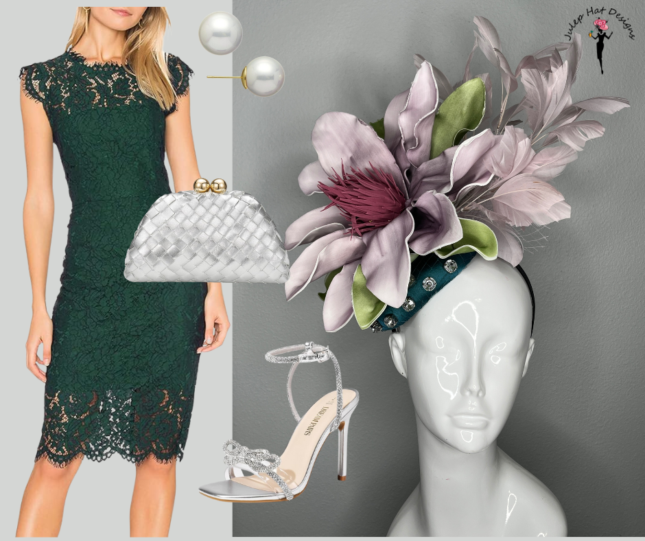Blush Magnolia Jewel Feather Fascinator