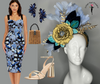 Twilight Garden Navy, Periwinkle and Teal Fascinator Hat