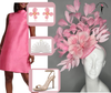 Pink Kentucky Derby Fascinator with Oversized Floral Accent and Feather Spray
