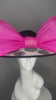 Audrey in Fuchsia Hand-Dyed Silk Abaca Couture Sinamay Polka Dot Hat